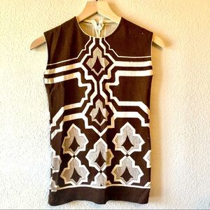 Vintage geometric nylon tunic top - small medium